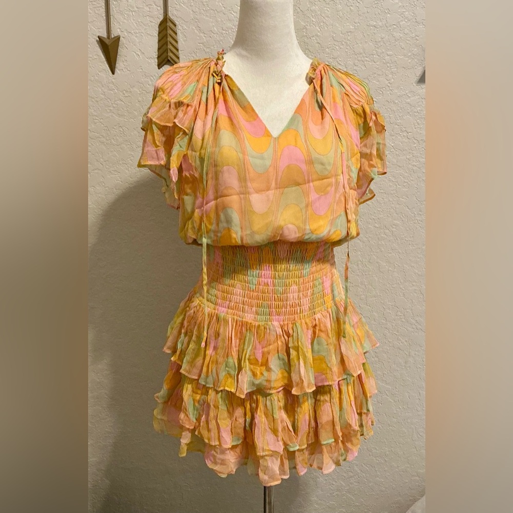 Gilner Farrar Elegant Multicolor Ruffle Dress